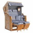 deVries Pure Cliff XL SUN Strandkorb Geflecht/Pinienholz 443 Grau
