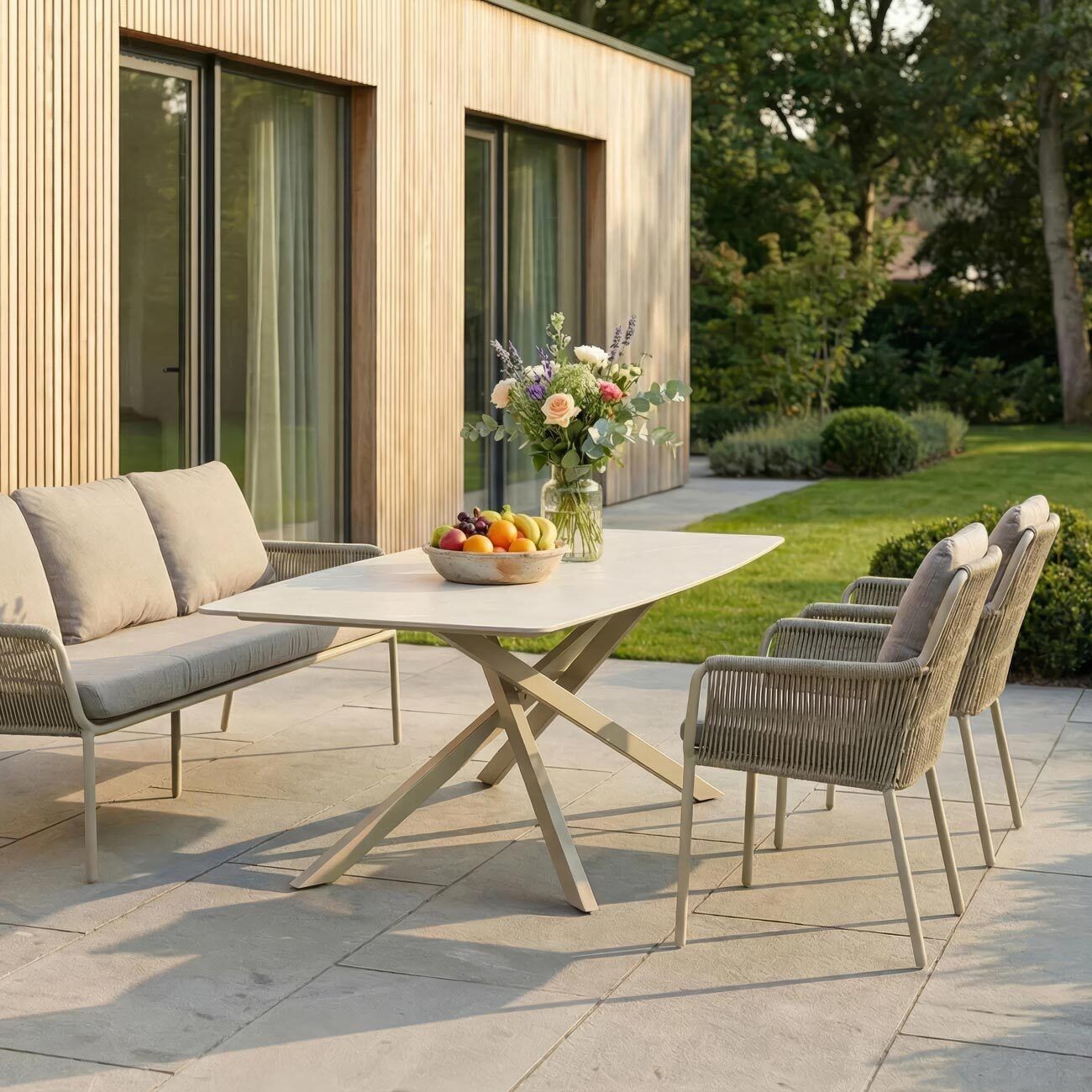 LC Garden Como Gartentisch Aluminium/Sinterstone Taupe/Beige