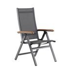 Kettler Memphis Klappsessel Aluminium/Textilene mit TeakArmlehnen