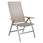 Kettler Memphis Klappsessel Aluminium/Textilene mit TeakArmlehnen