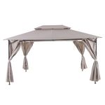 LECO 4erSet Seitenteile für Pavillon SAHARA 3x3m Natur Gartenund