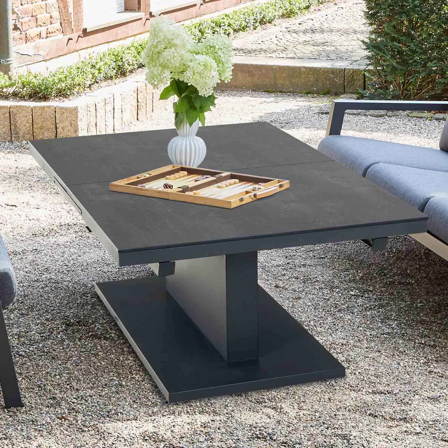 Siena Garden Talina Ausziehtisch 140/180x90cm Aluminium/HPL Anthrazit/Ferro