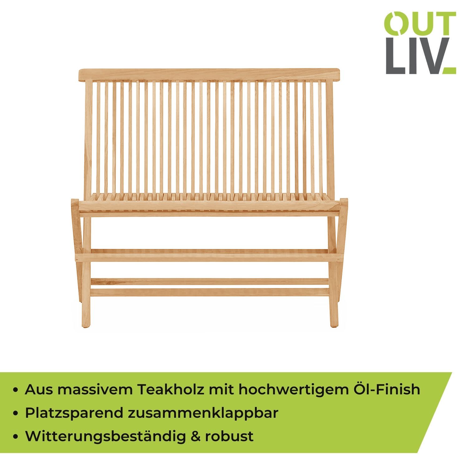 OUTLIV. Portland Gartenbank 100cm Teak Natur