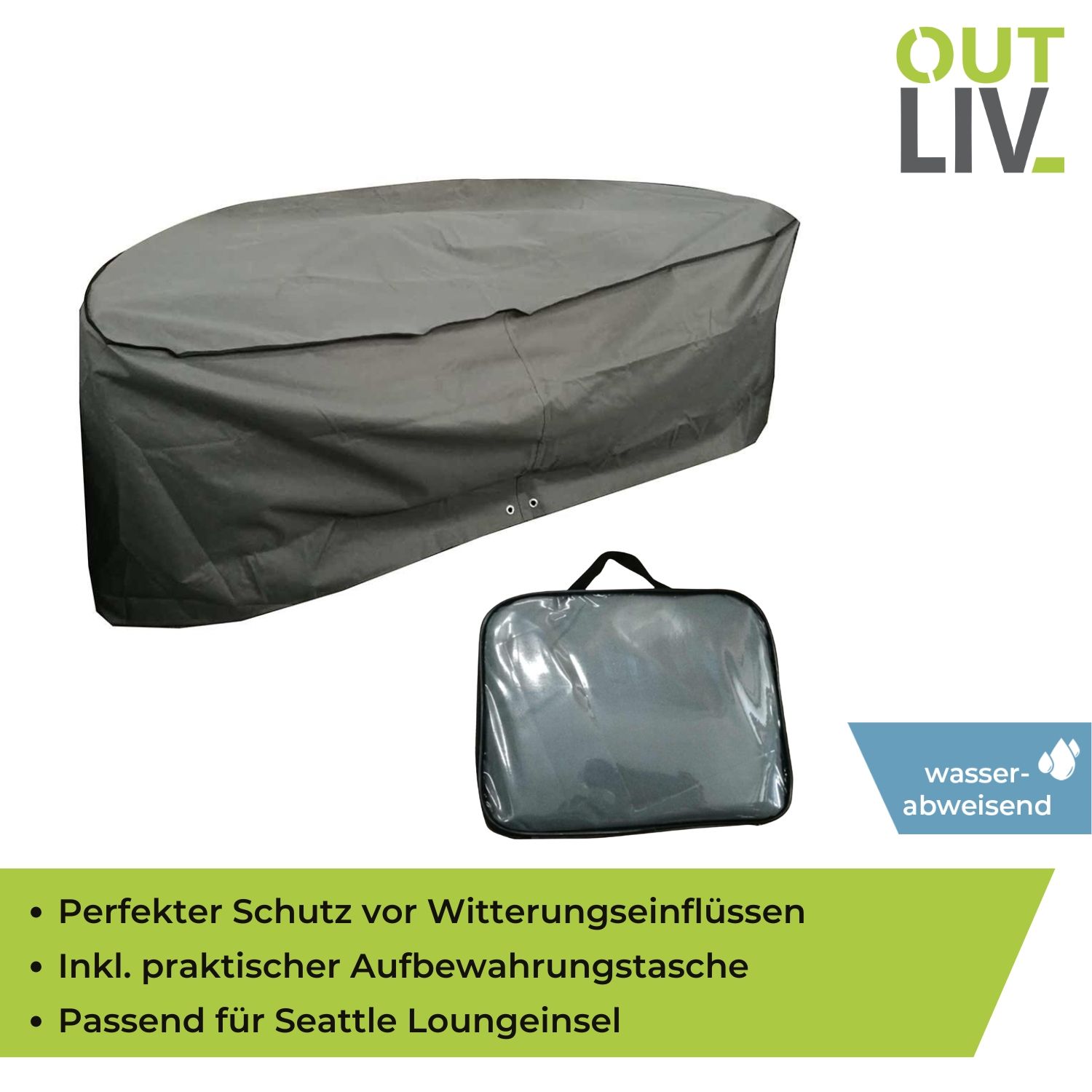 OUTFLEXX Premium Schutzhülle Für TheBox Lounge-Set – Wasserbeständig, UV-stabil, Inkl. Haube Für Ecklounge & Hocker