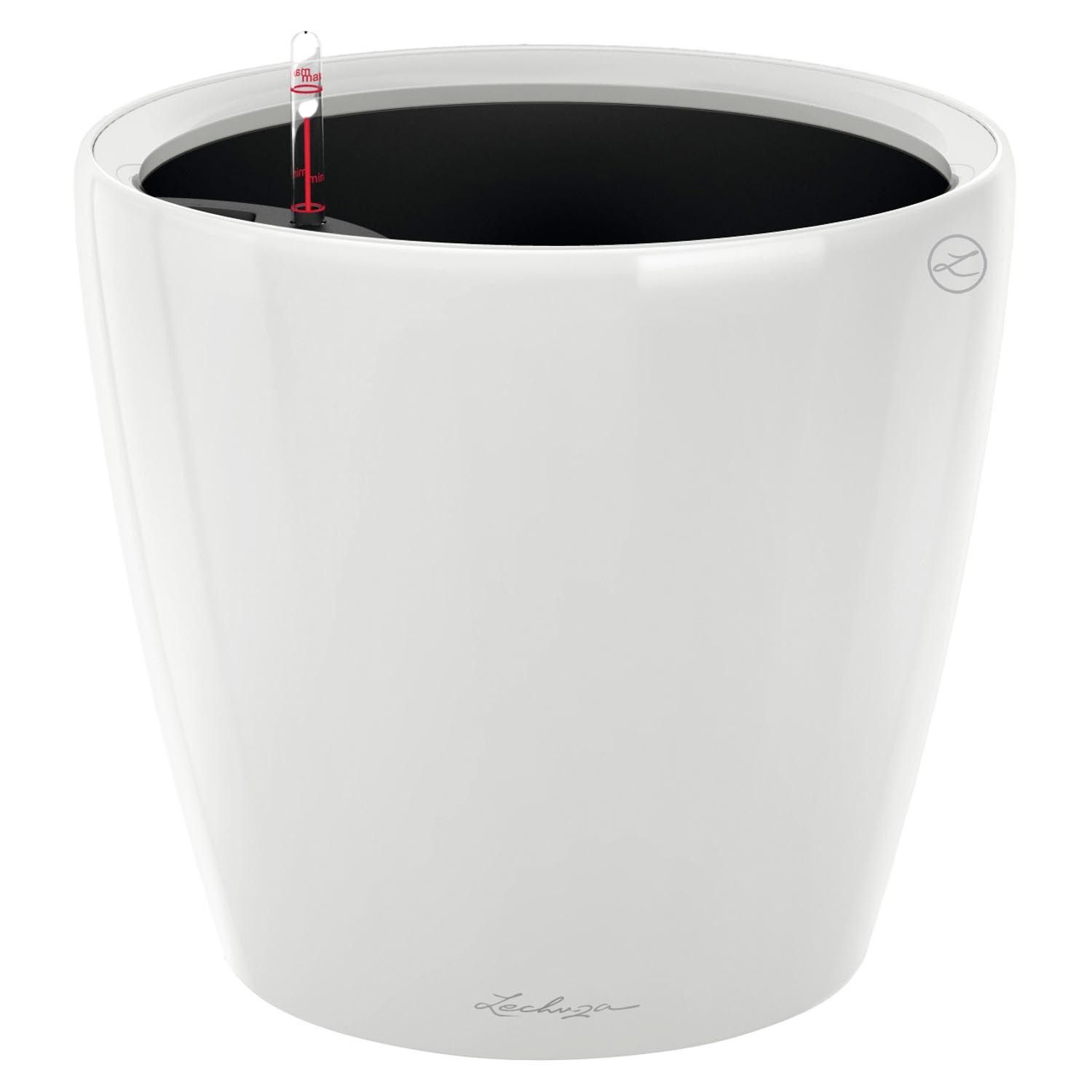 Vaso Lechuza Classic Premium LS 43 Tortora Lucido Con Sistema Di Irrigazione Integrato – Per Interni Ed Esterni