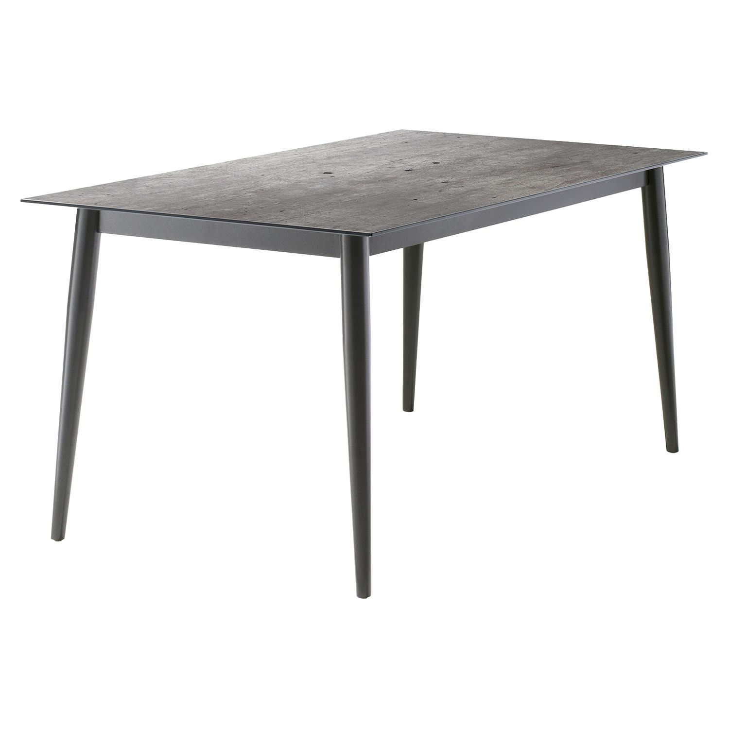 Sieger Gartentisch 160x90cm Rundrohr Aluminium/Polytec Eisengrau/Beton Hell