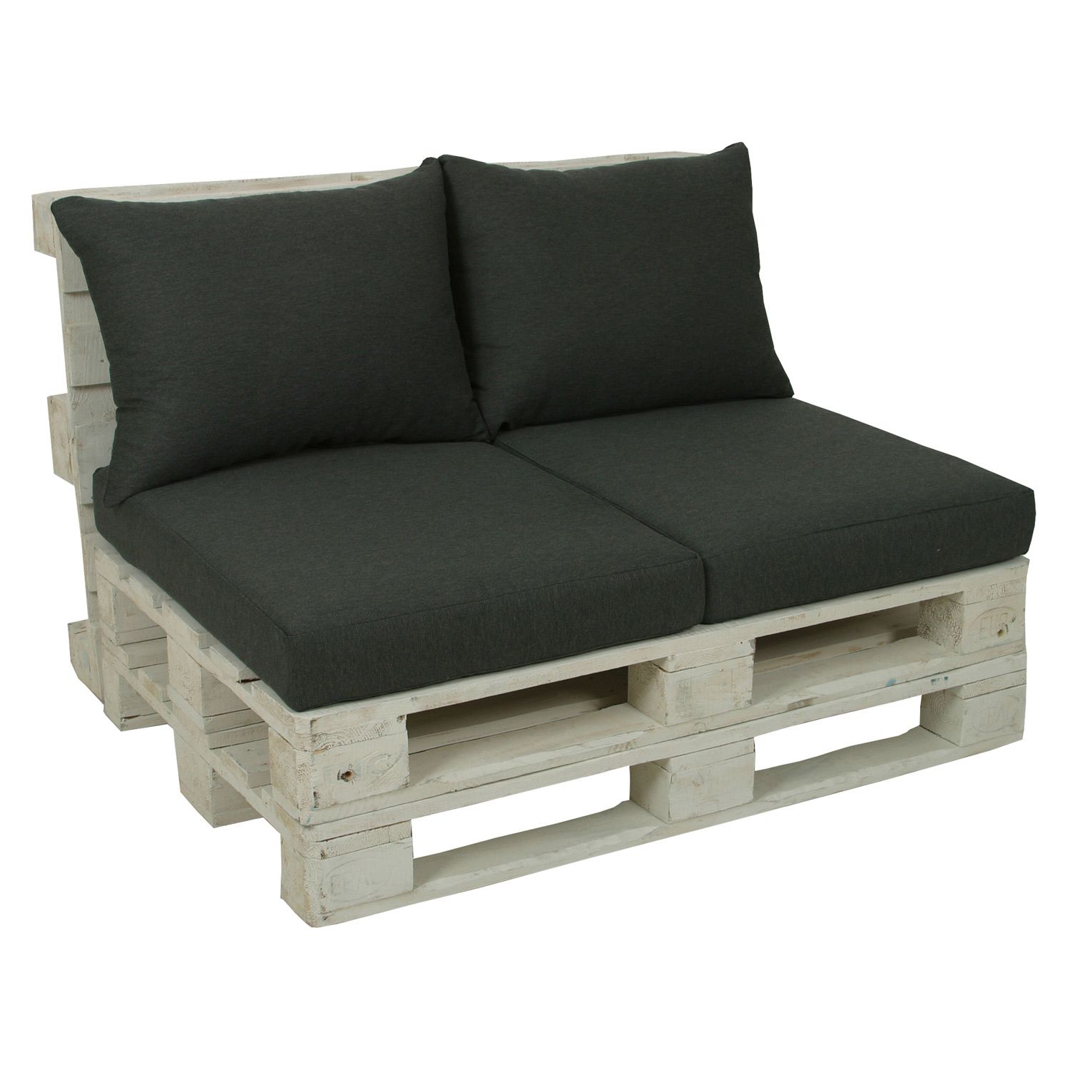 GO-DE Palettenkissen 2-tlg. Polyester Anthrazit