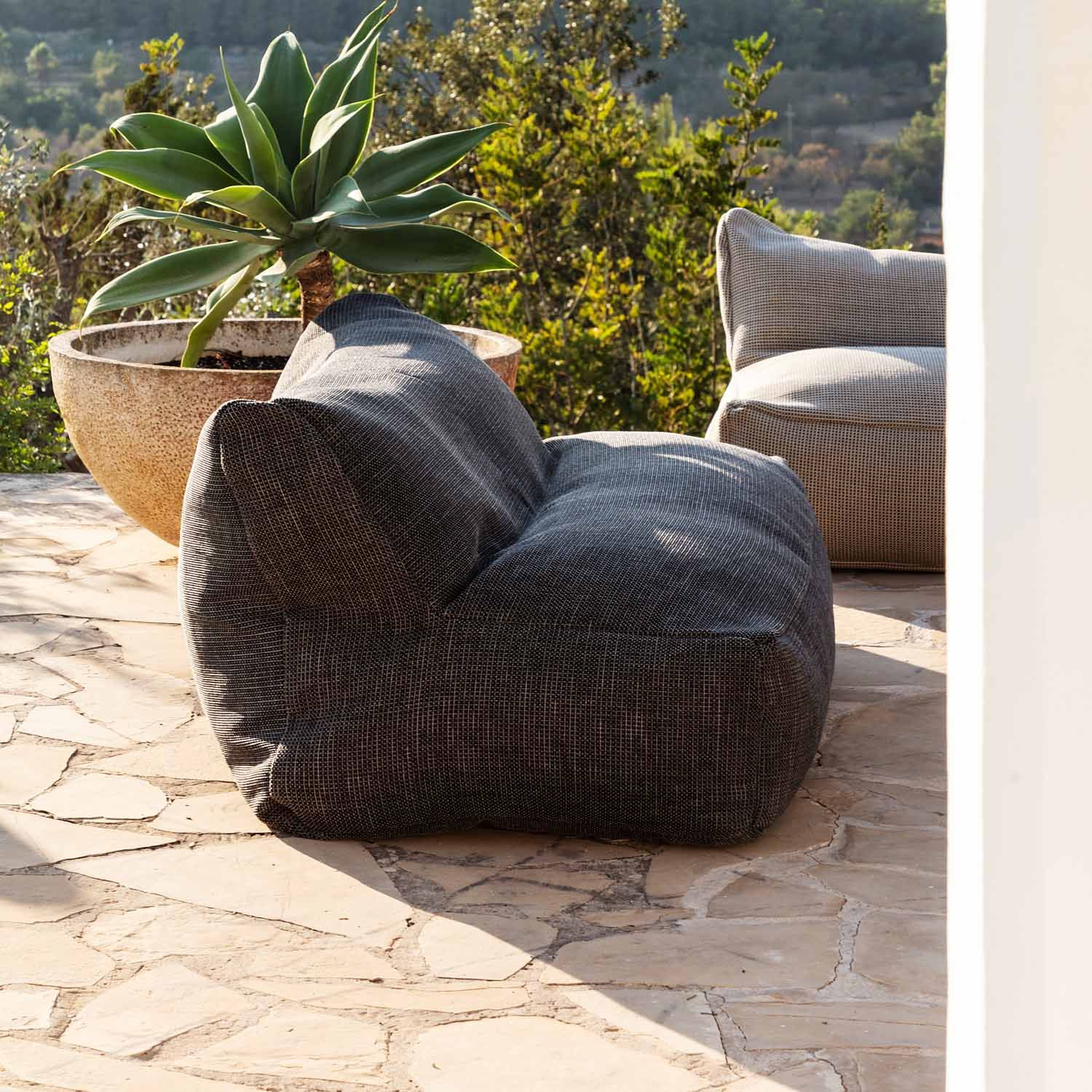 ROOLF Living Dotty Gartensofa Polypropylen Anthrazit Garten und Freizeit