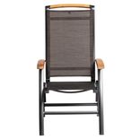 Kettler Memphis Klappsessel Aluminium/Textilene mit TeakArmlehnen