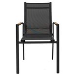 LC Garden Unicamo Stapelstuhl Aluminium/Textilene/Teak Anthrazit/Natur