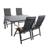 MWH Reno Stapelliege Aluminium/Textilene Eisengrau/Anthrazit Garten