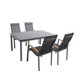 MWH Reno Stapelliege Aluminium/Textilene Eisengrau/Anthrazit Garten