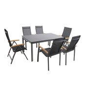 MWH Reno Stapelliege Aluminium/Textilene Eisengrau/Anthrazit Garten