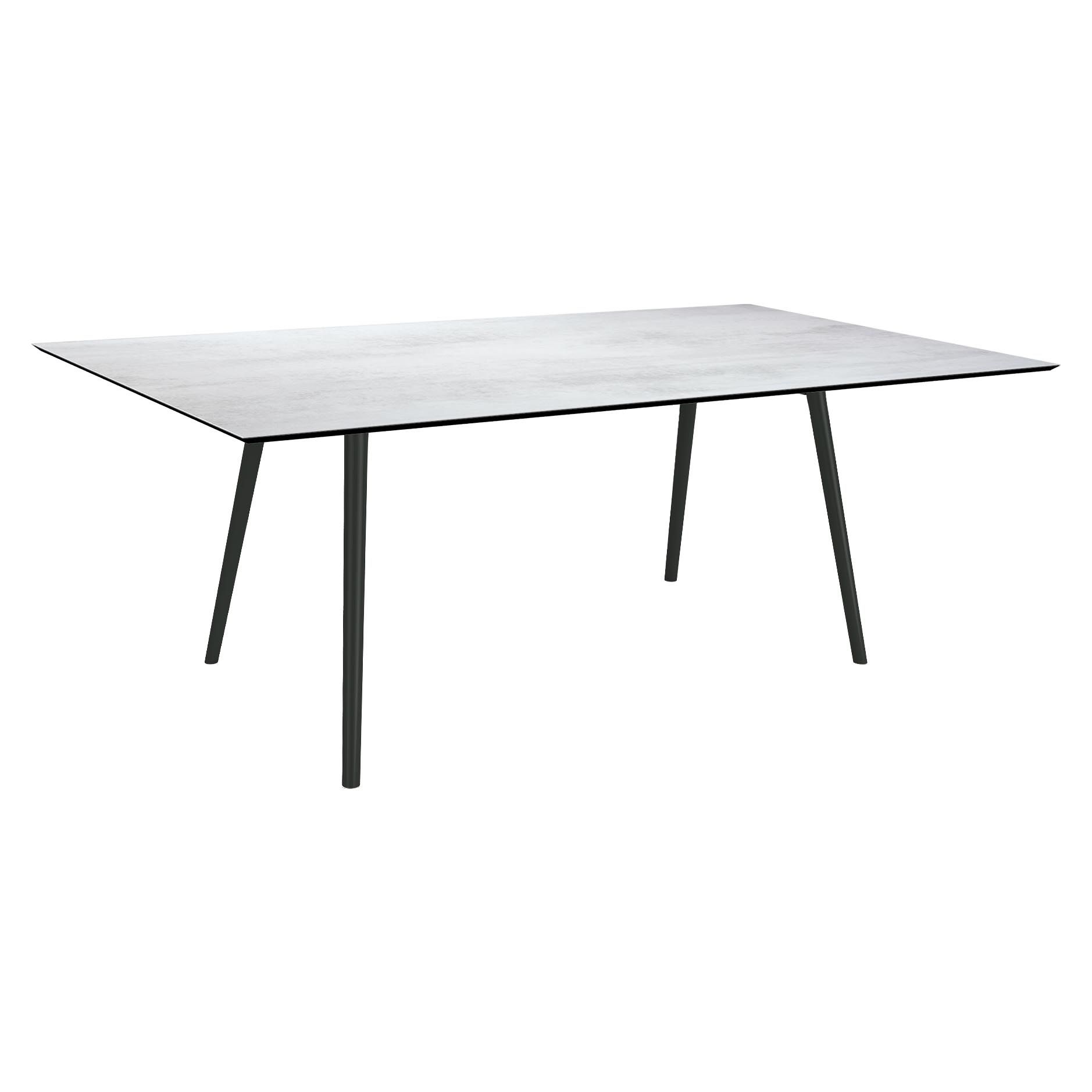 Stern Interno Gartentisch 180x100cm Aluminium/Silverstar 2.0 Schwarz Matt/Zement Hell