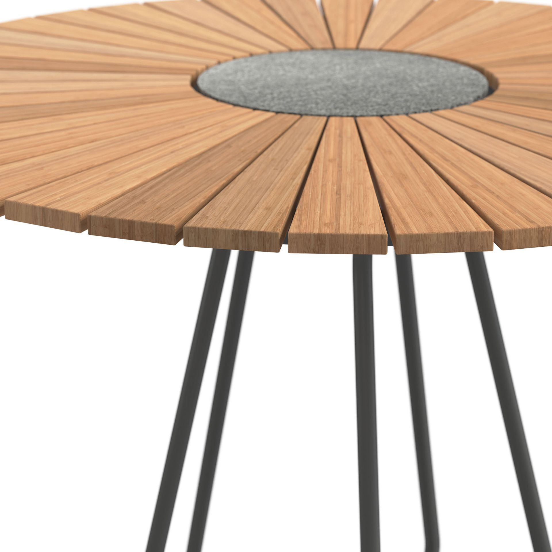 HOUE Circle Gartentisch Aluminium/Bambus Grey/Natur