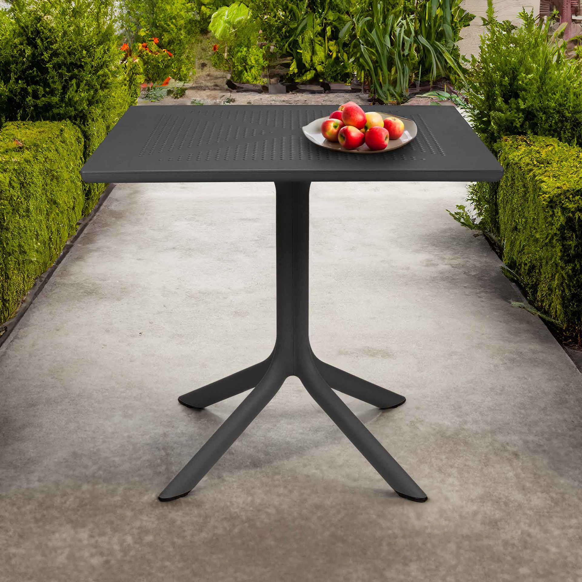 Nardi Clip Bistrotisch 80x80cm Kunststoff Anthrazit