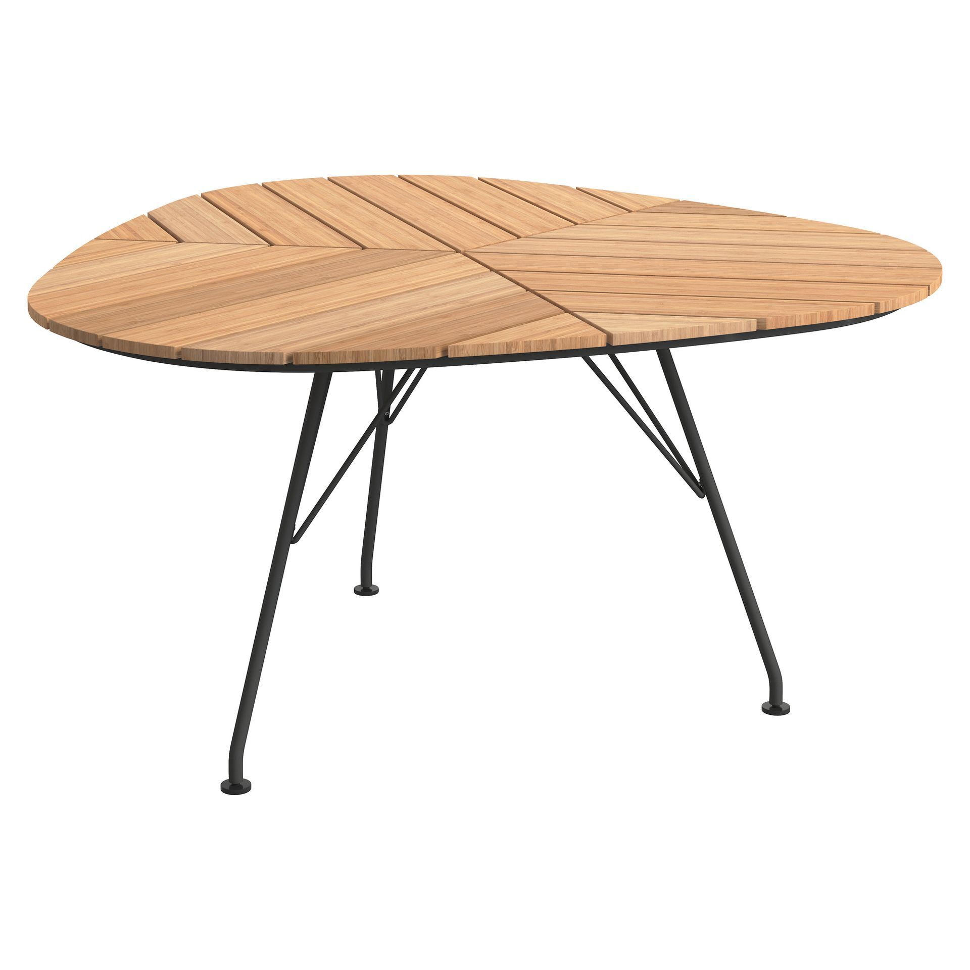 HOUE Leaf Gartentisch 146x146cm Stahl/Bambus Grey/Natur