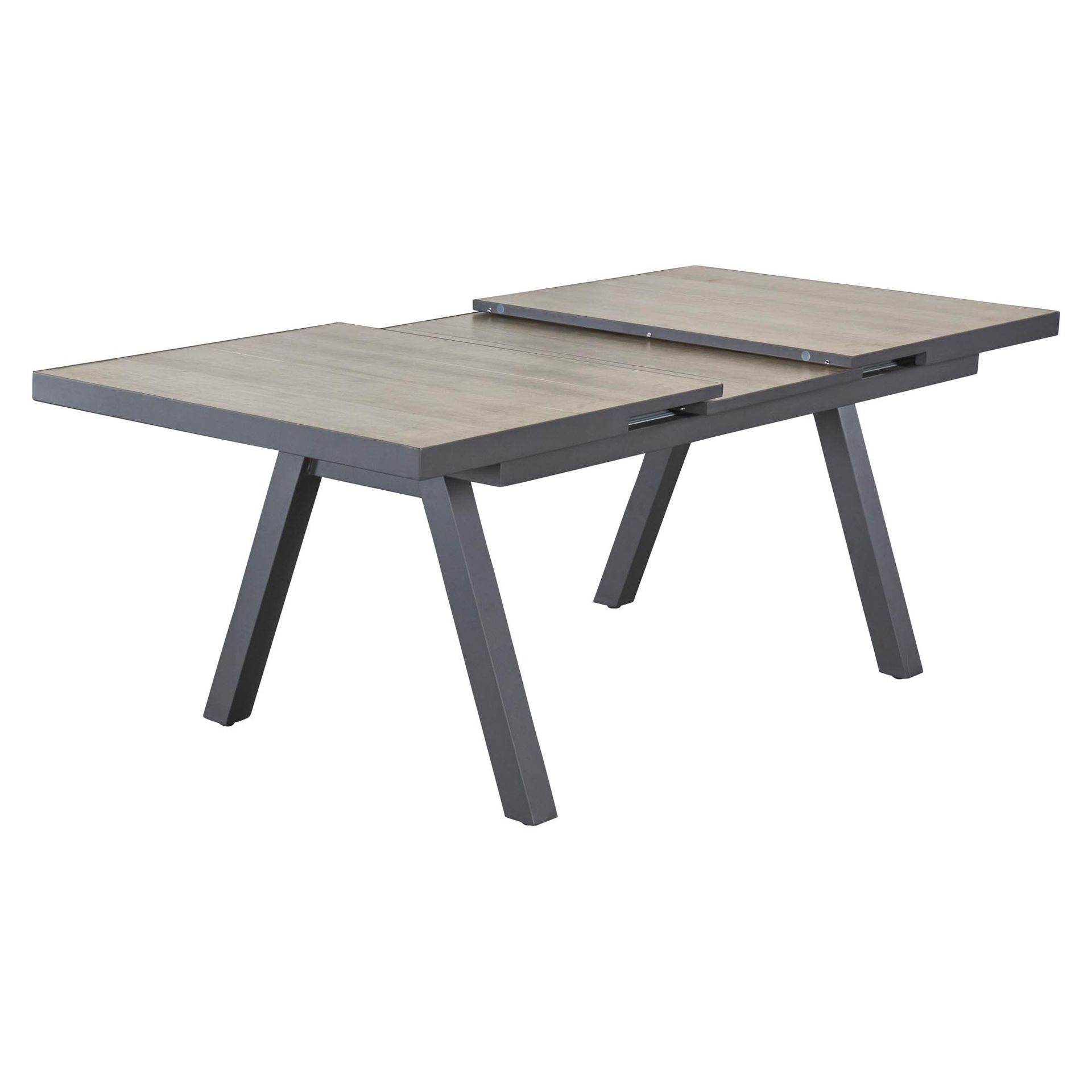 LC Garden Komido Ausziehtisch 160/210x100cm Aluminium/Keramikfliese Anthrazit/Braun