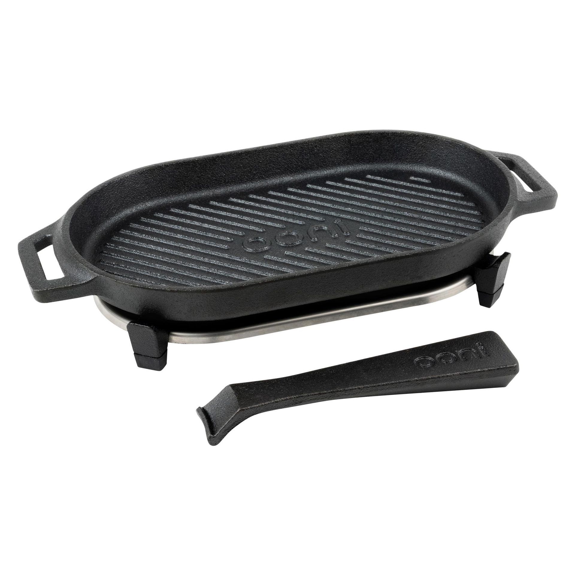 Cosiki BBQ Grillpfanne 50cm - Runde Eisen Grillplatte Für Outdoor Camping (mit Antihaft)