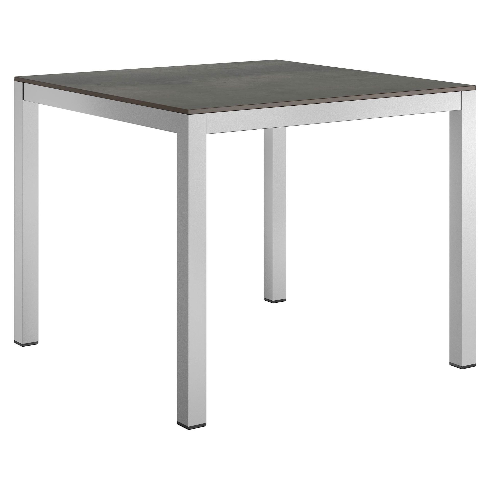 OUTLIV. Gartentisch 90x90cm Aluminium/HPL Silber/Zement Dunkel Garten