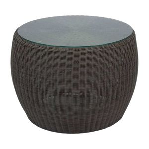 Stern Anny Loungetisch Geflecht/Glas 58x42 cm