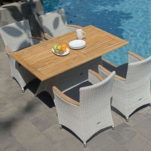 Zebra Loomus Gartenmöbel-Set 5-tlg. mit Tisch 140x90cm