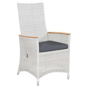 LC Garden Chelsea Dining-Verstellsessel Geflecht mit Teak-Armlehnen