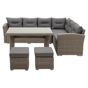 deVries Ferio Ecklounge 5-tlg. Geflecht/Polster
