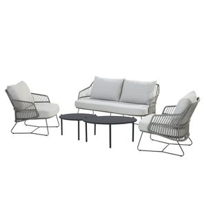 4Seasons Sempre Loungeset 5-tlg. mit Tischen Ø60 + Ø90cm