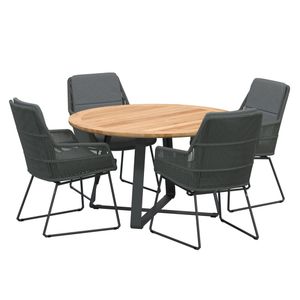 4Seasons Valencia Gartenmöbelset 5-tlg. mit Tisch Ø130cm