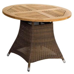 Zebra Yachtclub Loomus Gartentisch Ø100cm  Geflecht/Teak