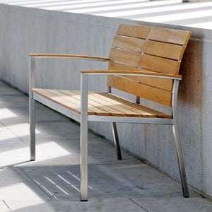 Stern Savona Sitzer-Bank Edelstahl/Teak