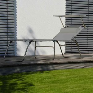 Fiam Amigo 50+ Big Dreibeinliege Aluminium/Textilene mit Sonnendach