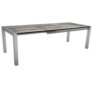 Stern Ausziehtisch 174/214/254x90 cm Edelstahl/Silverstar