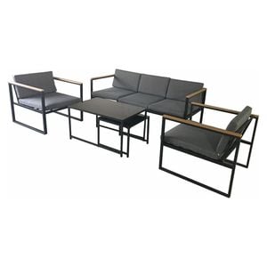 Acamp Space Lounge-Gruppe 5tlg Stahl/Glas/Polywood