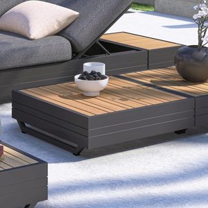 Zebra Cubo Neo Loungetisch Aluminium/Teak