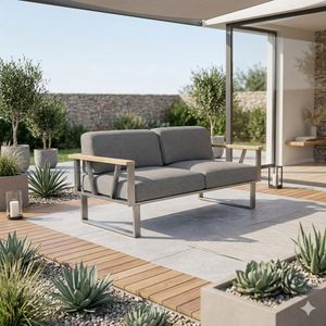 Zebra Belvedere Gartenloungesofa Edelstahl/Tuvatextil
