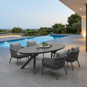 LC Garden Terano Gartenmöbel-Set Low Dining M (4 Plätze) Tisch 220x120cm