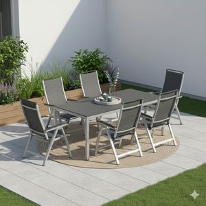Kettler Forma II Gartenmöbel-Set L (6 Plätze) mit OUTLIV. Tisch 220x100cm