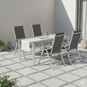 OUTLIV. Melbourne Gartenmöbel-Set M verstellbar (4 Plätze) mit Kettler Tisch 160x90cm