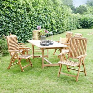 LC Garden Birmingham Gartenmöbel-Set L 6 verstellbar (Plätze) Tisch 180/280x100cm