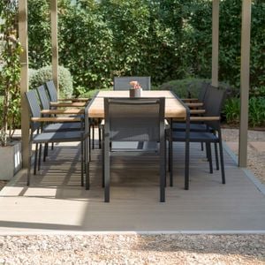 LifestyleGarden Amber Gartenmöbel-Set XL (8 Plätze) Tisch 221x95cm