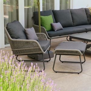 Siena Garden Kansas Loungesessel inkl. Hocker Aluminium/Geflecht
