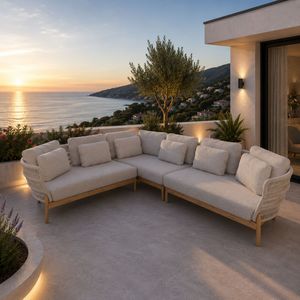 4Seasons Avalon Ecklounge Teak/Rope/Olefin