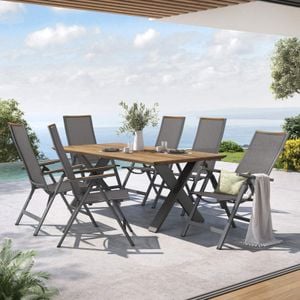 OUTLIV. Jacob Gartenmöbel-Set L (6 Plätze) Tisch 200x100cm