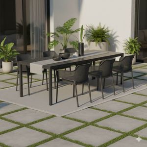 Nardi Net Gartenmöbel-Set XL (8 Plätze) Tisch 210/280x100cm