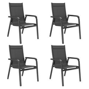 Kettler Basic Plus Stapelsessel-Set Aluminium/Textilen