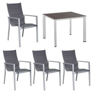 OUTLIV. Melbourne Gartenmöbel-Set M (4 Plätze) mit Kettler Tisch 95x95cm