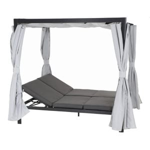 Siena Garden Waikiki Loungebett inkl. Dach Aluminium/Textil