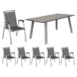 Kettler Forma II Gartenmöbel-Set L (6 Plätze) mit OUTLIV. Tisch 180x90cm